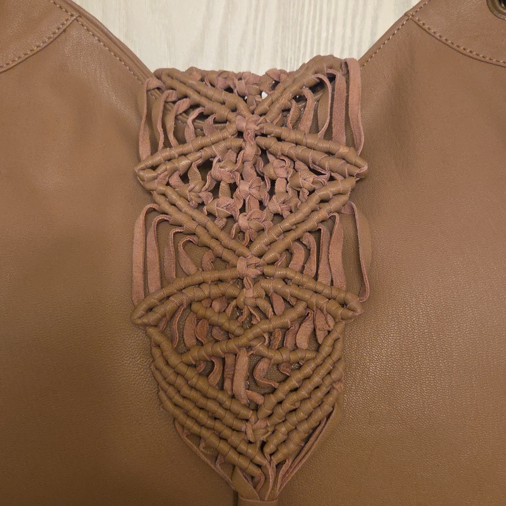 La Marey Macramé flap Tassel  Shoulder tote Bag, Brand New.